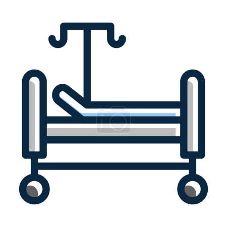 Illustration for Bed Vector Thick Line Filled Dark Colors Icons For Personal And Commercial Use - Royalty Free Image
