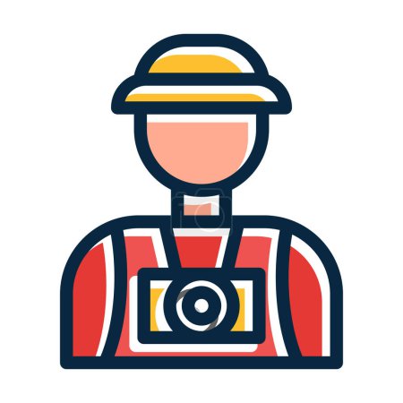 Illustration for Tourist Vector Thick Line Filled Dark Colors Icons For Personal And Commercial Use - Royalty Free Image