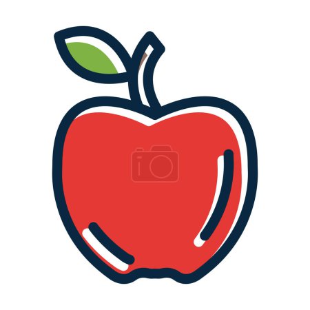 Ilustración de La línea gruesa del vector de Apple llenó los iconos oscuros de los colores para el uso personal y comercial - Imagen libre de derechos