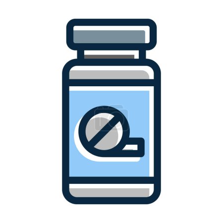 Illustration for Aspirin Vector Thick Line Filled Dark Colors Icons For Personal And Commercial Use - Royalty Free Image