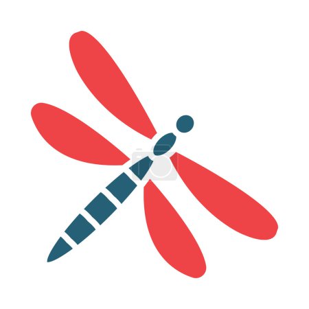 Téléchargez les illustrations : Dragonflies vecteur Glyphe deux icônes de couleur pour un usage personnel et commercial - en licence libre de droit