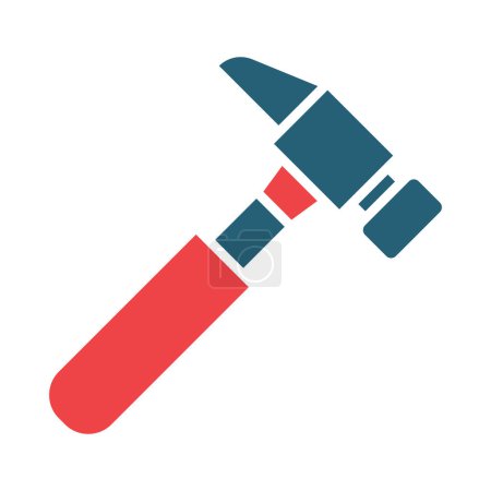 Ilustración de Glifo vectorial de martillo dos iconos de color para uso personal y comercial - Imagen libre de derechos