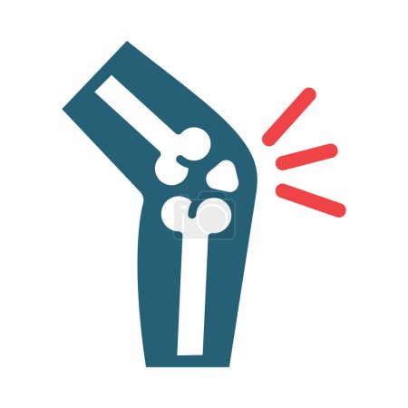 Téléchargez les illustrations : Arthrite vectorielle Glyphe deux icônes de couleur pour un usage personnel et commercial - en licence libre de droit