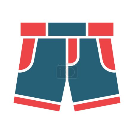 Ilustración de Pantalones cortos Vector Glyph Dos iconos de color para uso personal y comercial - Imagen libre de derechos