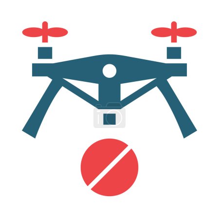 Illustration for No Drone Zone Vector Glyph Two Color Icons For Personal And Commercial Use - Royalty Free Image