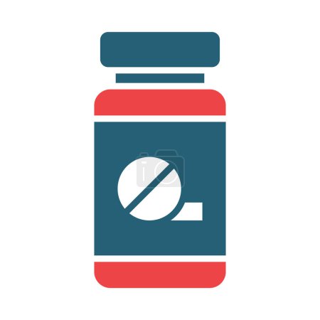 Téléchargez les illustrations : Glyphe vectoriel d'aspirine deux icônes de couleur pour l'usage personnel et commercial - en licence libre de droit