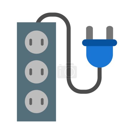 Illustration for Extension Cord Vector Flat Icon For Personal And Commercial Use - Royalty Free Image