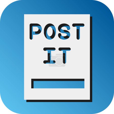 Ilustración de Post It Vector Glyph Gradient Icono de fondo para uso personal y comercial - Imagen libre de derechos