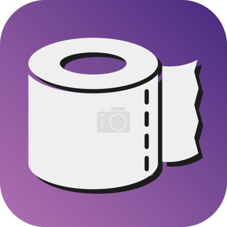 Illustration for Tissue Roll Vector Glyph Gradient Background Icon For Personal And Commercial Use - Royalty Free Image