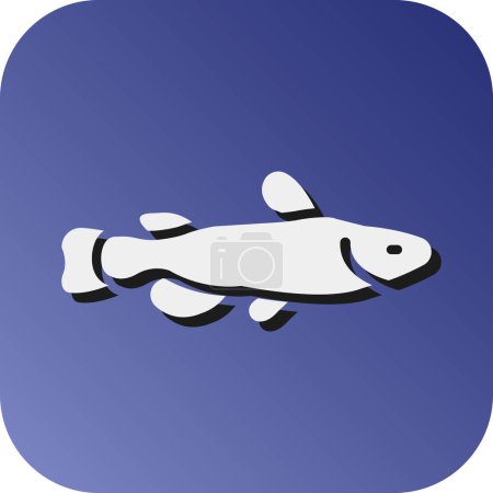 Illustration for Catfish Vector Glyph Gradient Background Icon For Personal And Commercial Use - Royalty Free Image
