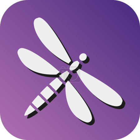 Illustration for Dragonflies Vector Glyph Gradient Background Icon For Personal And Commercial Use - Royalty Free Image