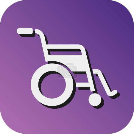 Ilustración de Icono de fondo de gradiente de glifo vectorial de silla de ruedas para uso personal y comercial - Imagen libre de derechos