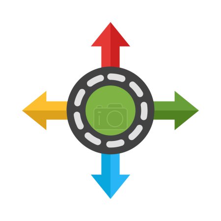 Roundabout Vector Flat Icon Desig