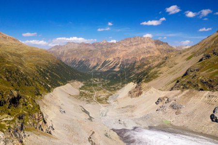 Suisse, Engadine, Morteratsch Glacier, vue aérienne (septembre 2019)