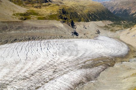 Switzerland, Engadine, Morteratsch Glacier, aerial view (September 2019)