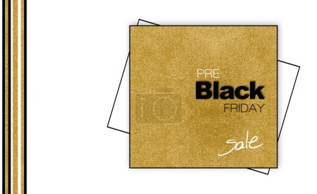 Pre Black Friday Sale. Creative design with gold glitter for your business advertising on poster, tags, flyer or label design.