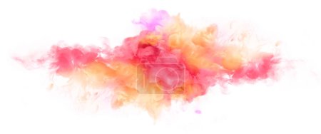 Photo for Festival of colors. Colorful ink in water isolated on white background with copy space. Paint texture. Color Explosion - Royalty Free Image
