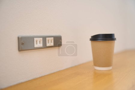 Outlet at the cafe counter seat