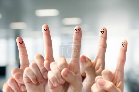 Fingers of smiling business person