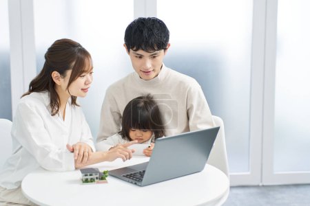 Asian family considering real estate