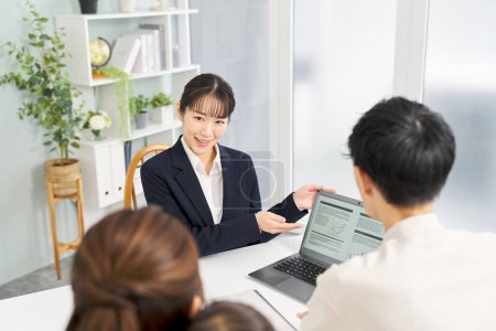 Business woman giving information about insurance