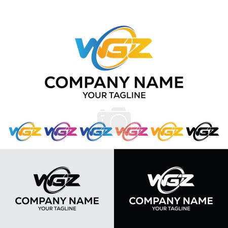 Foto de 3 Letra WGZ Inicial Logo Plantilla Vector Ilustración Diseño - Imagen libre de derechos