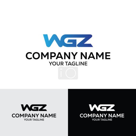 Foto de 3 Letra WGZ Inicial Logo Plantilla Vector Ilustración Diseño - Imagen libre de derechos