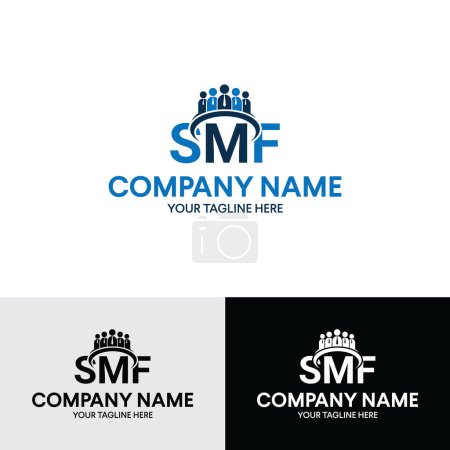 Foto de Plantilla de logotipo de tipografía de empresa de reclutamiento de letras SMF - Imagen libre de derechos