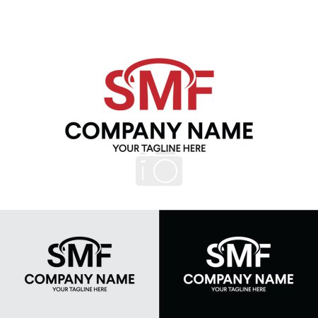 Foto de Plantilla de logotipo de tipografía moderna de letra SMF - Imagen libre de derechos