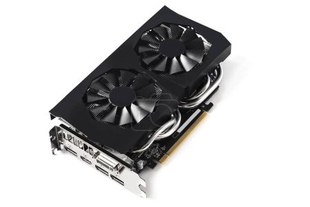 Photo for Modern GPU - Video Card with two fans isolated on white background - Royalty Free Image
