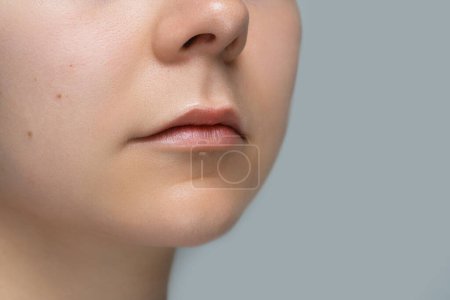 Photo for Close-up of natural female lips without makeup - Royalty Free Image
