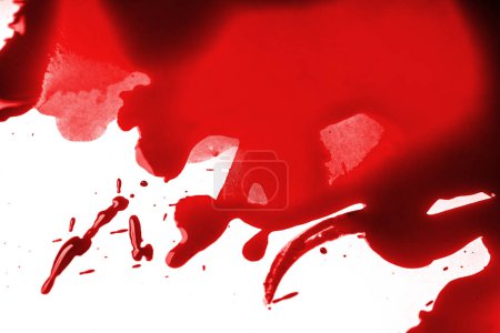 Photo for Pool of red paint looks like blood on white background. Graphic resource. - Royalty Free Image