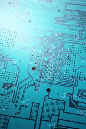 Photo for Background of printed circuit board without chips and components. - Royalty Free Image