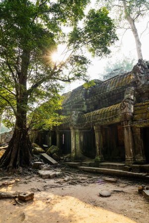 Téléchargez les photos : Ruines de l'ancien temple khmer Angkor wat au Cambodge à Siem Reap. - en image libre de droit