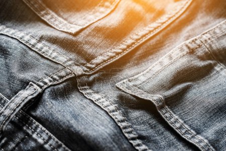 Photo for Closeup of black jeans surface. - Royalty Free Image
