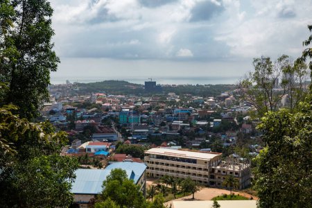 Photo for Beautiful aerial view on modern Sihanoukville city, Cambodia - Royalty Free Image