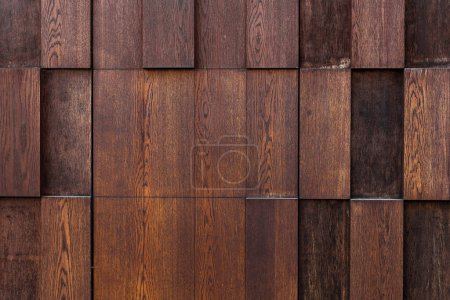 Foto de Pared de bloque de madera que proporciona un telón de fondo único para el diseño - Imagen libre de derechos