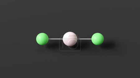 cobalto (ii) estructura molecular de cloruro, sal, bola y palo modelo 3d, fórmula química estructural con átomos de color