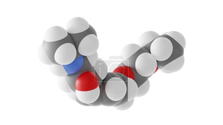 bisoprolol molecule, zebeta, molecular structure, isolated 3d model van der Waals