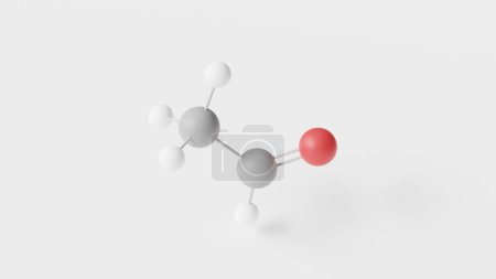 Foto de Acetaldehído molécula 3d, estructura molecular, bola y palo modelo, fórmula química estructural etanal - Imagen libre de derechos