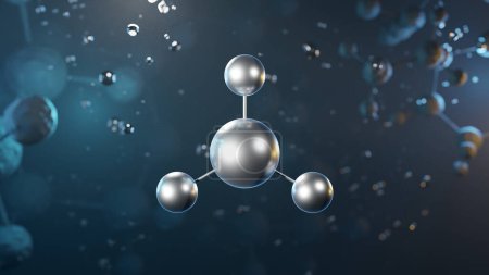 Foto de Estructura molecular de amoníaco, molécula de modelo 3d, hidruro binario, fórmula química estructural vista desde un microscopio - Imagen libre de derechos