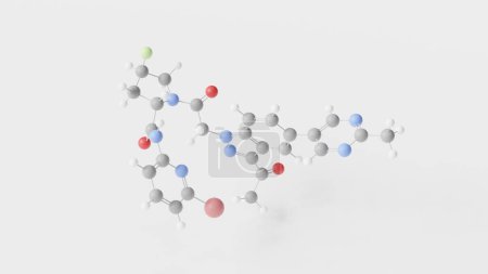 danicopan molecule 3d, molecular structure, ball and stick model, structural chemical formula complement factor d inhibitor