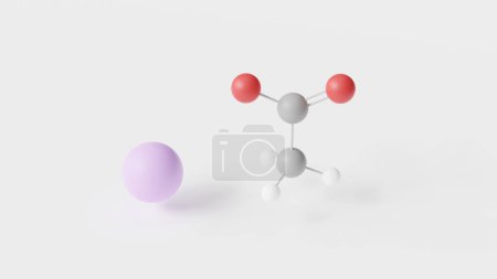 Téléchargez les photos : Molécule d'acétate de sodium 3d, structure moléculaire, modèle bille-bâton, formule chimique structurelle additif alimentaire e262 - en image libre de droit