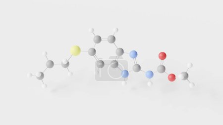 Téléchargez les photos : Albendazole molécule 3d, structure moléculaire, modèle bille-bâton, formule chimique structurelle antihelmintique - en image libre de droit