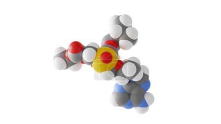 Téléchargez les photos : Ténofovir disoproxil molécule, antirétroviraux, structure moléculaire, modèle 3D isolé van der Waals - en image libre de droit