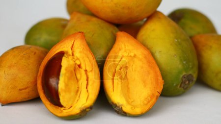 Photo for Eggfruit or canistel on white background. - Royalty Free Image