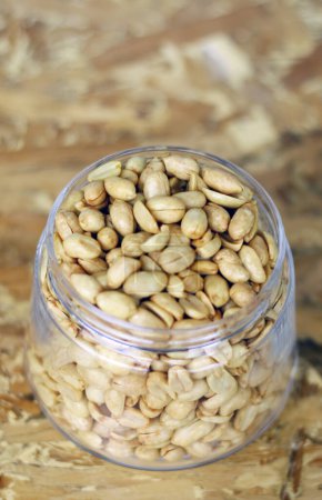 Fried peanuts in a jar.