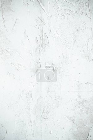 Photo for Abstract light grey plastered textured grunge background, banner, in the form of a rough covered stucco wall, closeup - Royalty Free Image