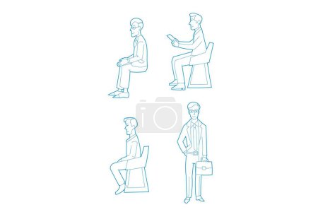 Photo for Men different at work. A man is sitting for an interview. The man is looking for a job. - Royalty Free Image