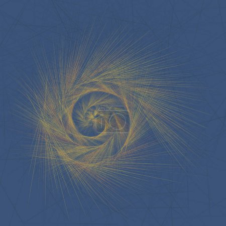 Foto de Concentric spiral shape of thin lines as a concept of the universe and infinity. Vector. - Imagen libre de derechos